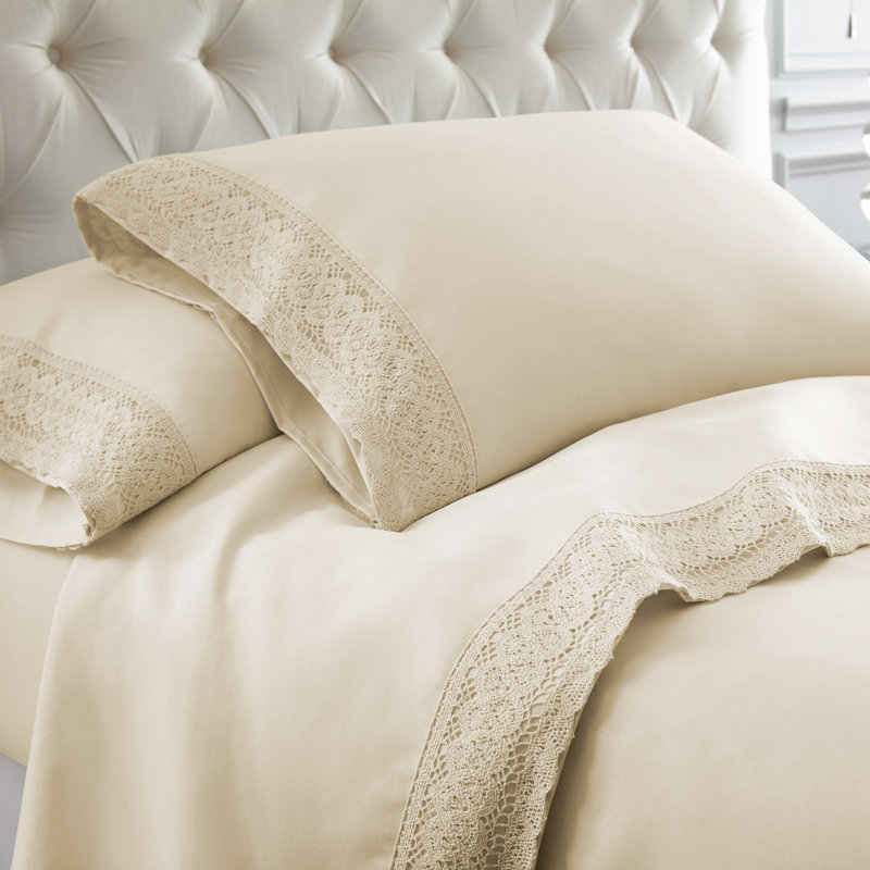 Modern Threads Yate Soft Microfiber Crochet Lace Sheets Luxurious Microfiber Bed Sheets Includes Flat Sheet Fitted Sheet with Deep Pockets Pillowcases Reviews Wayfair